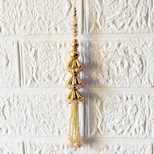 Image of Adikala Craft Store Handmade Ethnic Latkan Tassel Set of 2 for Saree Pallu, Blouse, Suits, Dupatta, Lehenga Decor (Golden Pipe 3L)