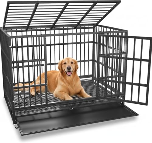 KOKOTANGS 48 Inch Heavy Duty Dog Crate Cage with...