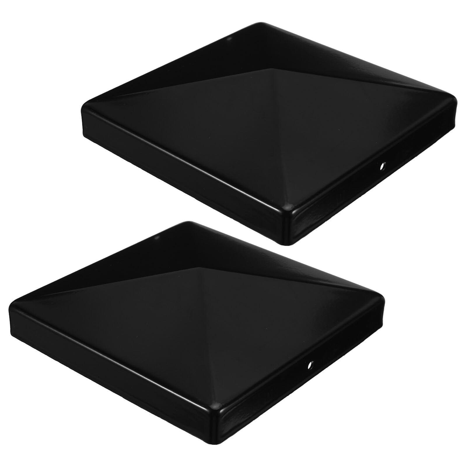 Capuchon de poteau fer noir premium ornement carré résistant jardin