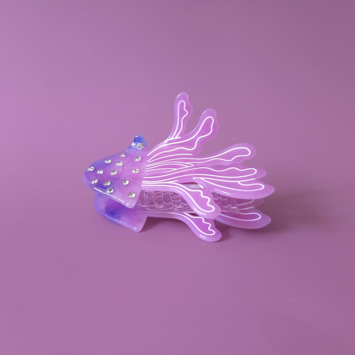 Funny Gem Jellyfish Hair Clips,Cute Jellyfish Hair Clip,Acrylic Sea Animal Claw Clips for Women,Purple