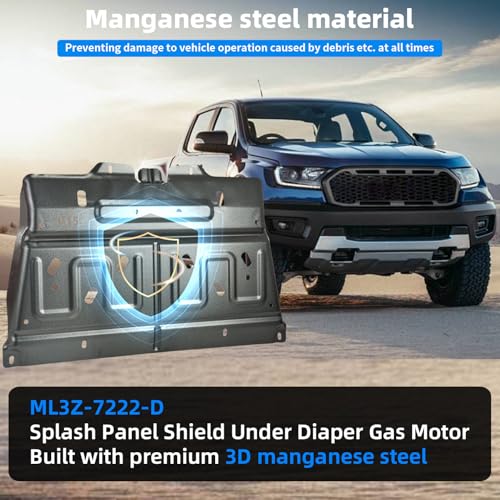 Upgrade Manganese Steel Splash Panel Shield Compatible with 2015-2020 Ford F150 with Gasoline Engine (Underbody Panel Not Fit Raptor Model/3.0L Diesel) Front Under Car Engine Lower Cover ML3Z-7222-D by JISKAIAI - Image 6