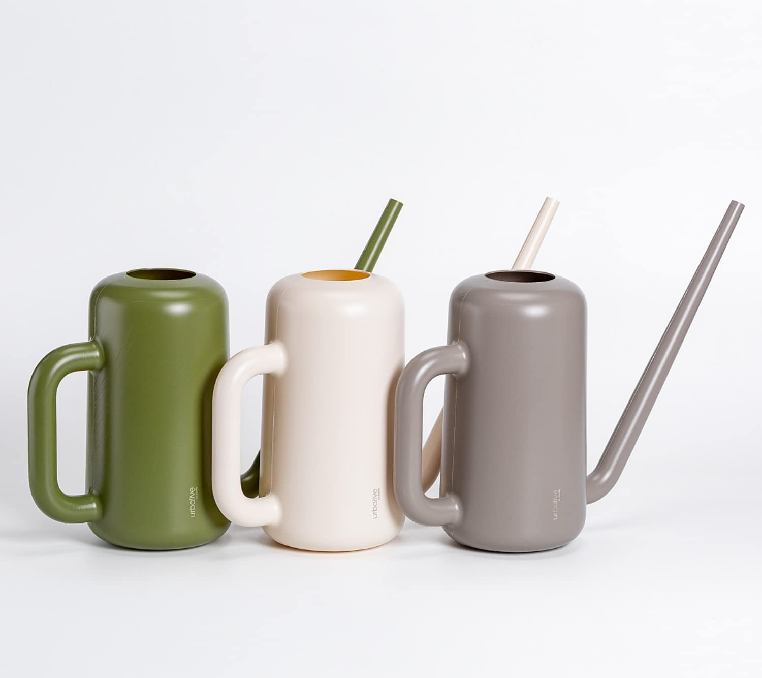 Plastia Regadera Pequeña para Plantas de Interior 1,8 L – Regadera Plantas con Pico Largo para Riego Fácil – Regaderas Jardín de Plástico Reciclado, Marfil