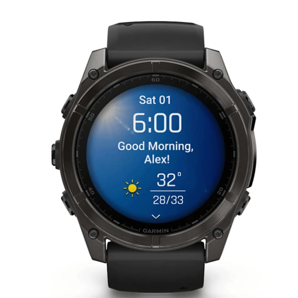 Garmin Amoled Smartwatch Fenix 8-51 MM | Premium Sportuhr mit integrierter LED-Taschenlampe, Lautsprecher und Mikrofon | Bis zu 29 Tage Akkulaufzeit im Smartwatch-Modus