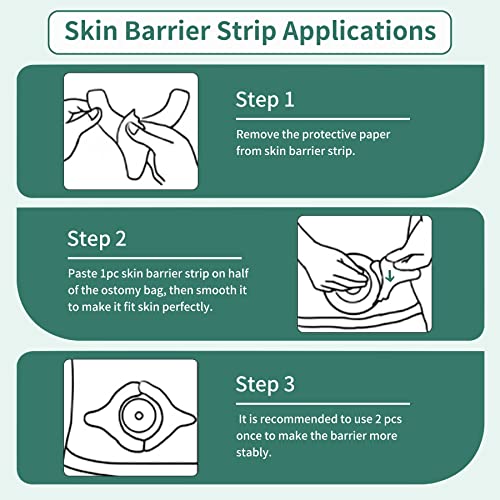 Skin Barrier Strips, Adhesive Barrier Extender Strips 20 Pcs, Y- Shaped Barrier Strips For All Colostomy Bags, Ostomy Supplies #TOP5