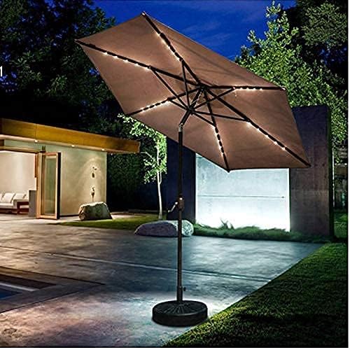Garden P,Round P with Bent Umbrella Pole Led Courtyard P Without Base Solar Light Umbrella Portable Market Dining Table P for Beach Garden,Red2.3M