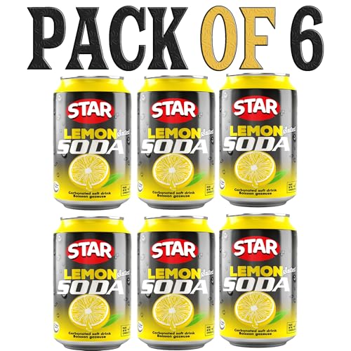 Image of Star Lemon Salted Soda - Refreshing Carbonated Soft Drink with Tangy & Salty Twist, 300ml Can (Pack Of 6)