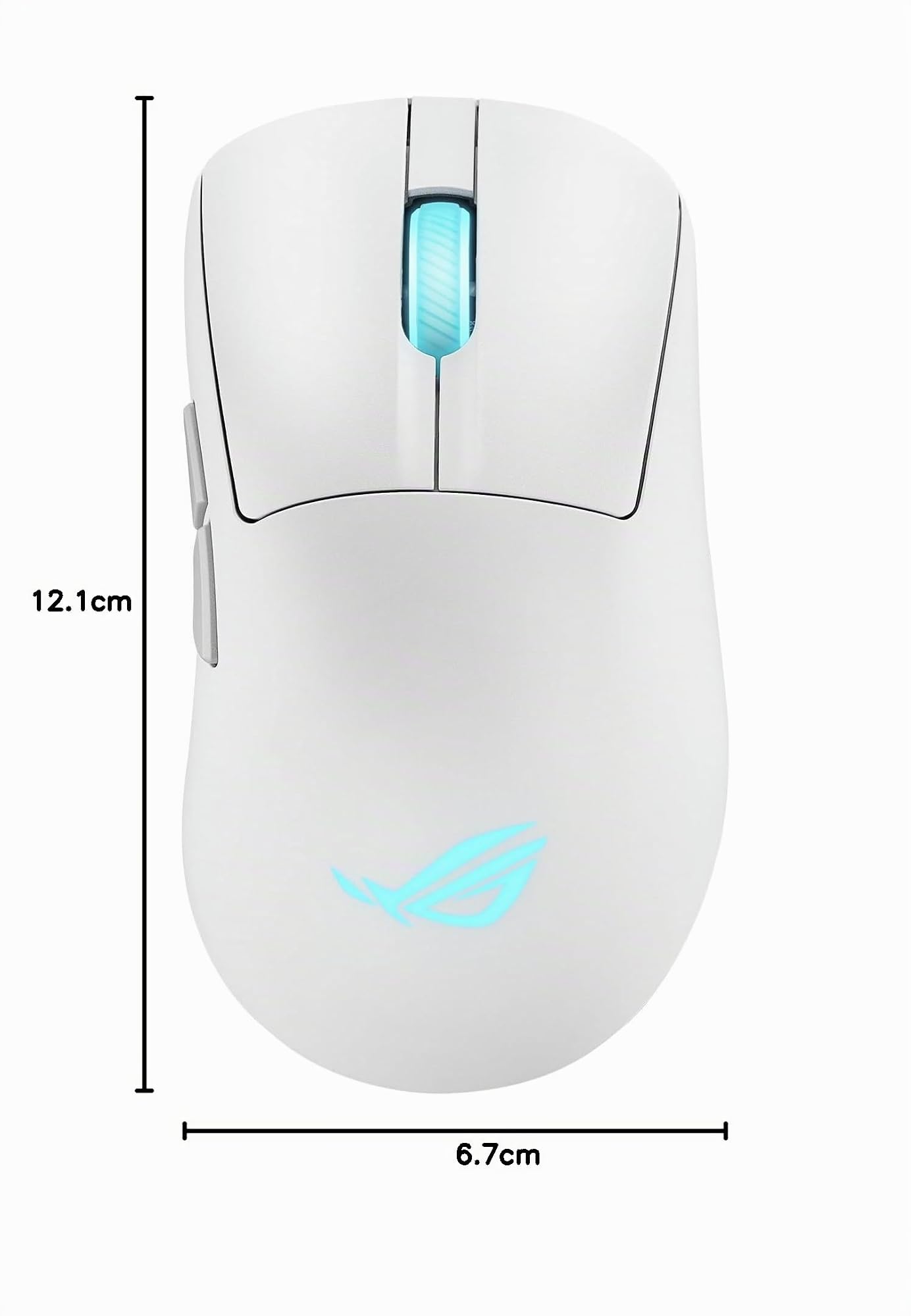 ASUS ROG KERIS II ORIGIN, Mouse da Gaming Senza Fili, Bianco | Sensore Ottico AimPoint Pro 42K, Tasti ROG Micro Switch II, Ricevitore ROG Omni, 5 Pulsanti Programmabili, Ergonomico