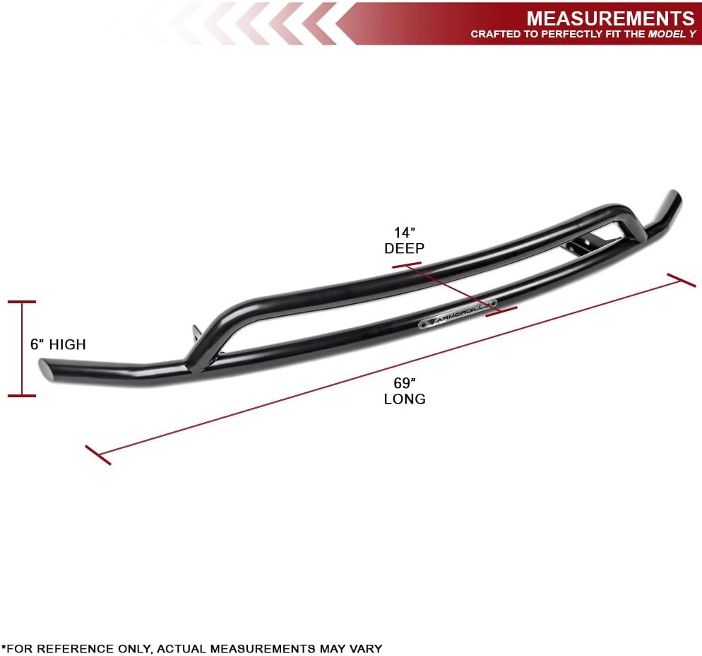 Armordillo Aluminum Front Bumper Guard|Compatible With 2020-2024 Tesla Model Y|8735503|Black|Bull Bar