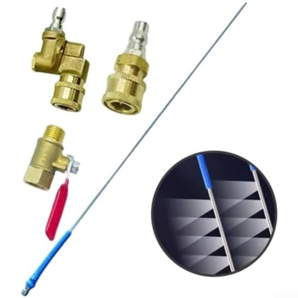 Asta per la pulizia del radiatore dell'auto, 60 cm, in acciaio inox, con design migliorato della pressione dell'acqua per una pulizia efficiente dei radiatori su auto e camion
