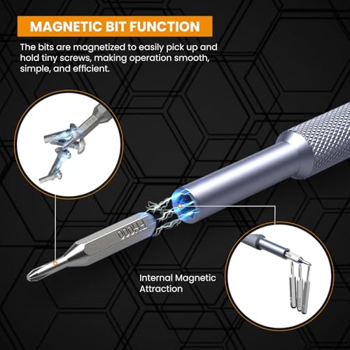 Image of Dyazo 128-in-1 Precision Screwdriver Tool Kit | Magnetic Multi-Bit Set with Flexible Shaft | Tweezer & Spudger | Professional Repair Kit for Mobile, Laptop, PC, PS5, Watch & Electronics Maintenance