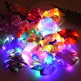 CALIDAKA 13 Pcs LED Light Hair Scrunchies, Light Up Hair Scrunchies, 3 Light Modes Elastic Glowing H