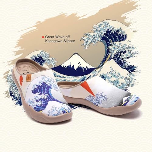 Image of UIN Slipper Woman Travel Art Painted Shoes Wide Toe Casual Home Slip On Mules Malaga