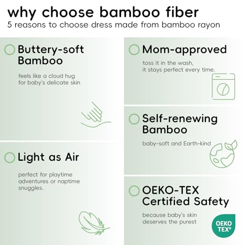 pureborn Baby Toddler Girl Viscose from Bamboo Dress 1-5T4