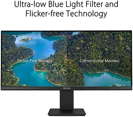 ASUS VP299CL Eye Care Monitor â 29", 21:9 Ultra-wide FHD (2560 x 1080), IPS, HDR-10, USB-C, 75Hz, Adaptive-Sync/FreeSync, 1ms MPRT, Low Blue Light, Flicker Free, Wall Mountable