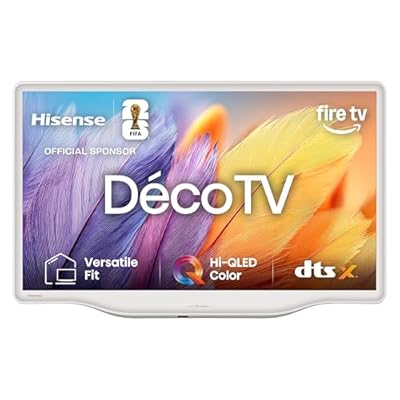 Hisense 32-Inch S5 DécoTV Series QLED FHD Smart Fire TV (32S5QF, 2025 Model) - Versatile Fit, Hi-QLED Color, Art-Inspired Design, Fluid Central Stand, DTS Virtual: X, Stream Live TV Without Cable