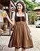 GloryStar Women's German Dirndl Dress Costumes for Bavarian Oktoberfest Carnival Halloween Brown-velvet M