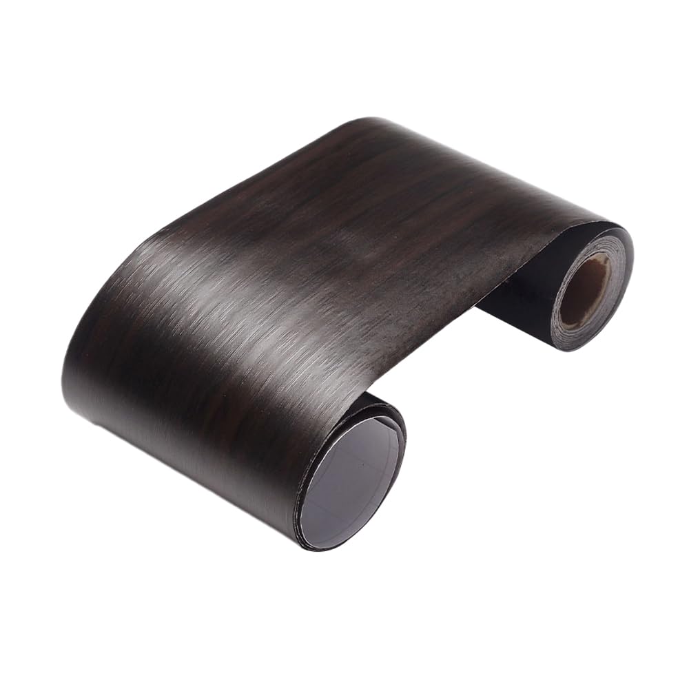 SEIWEI Self Adhesive Film Waterproof Marble Wallpaper Home Decoration Tile Sticker for Bathroom, Kitchen, Toilet, Bedroom (Black Walnut Grain)