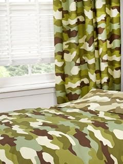Price Right Home Army Camouflage Green Kids/Teens Bedroom Range - Duvet Cover Set, Fitted Sheet Set & Curtains Available (Single Duvet Cover Set)