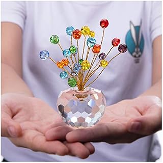 H&D Crystal Money Tree Statue Round Rondelle Beads Souvenir Collection Desktop Paperweight Car