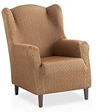 Bartali Funda de sillón orejero elástica Olivia - Color beige -Tamaño 1 plaza (de 70 a 110 cm).