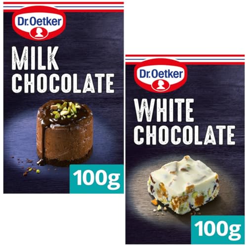 Baking Chocolate Bar Bundle With Dr. Oetker Milk Chocolate Bar 100g & Dr. Oetker White Chocolate Bar 100g (2 Pack)