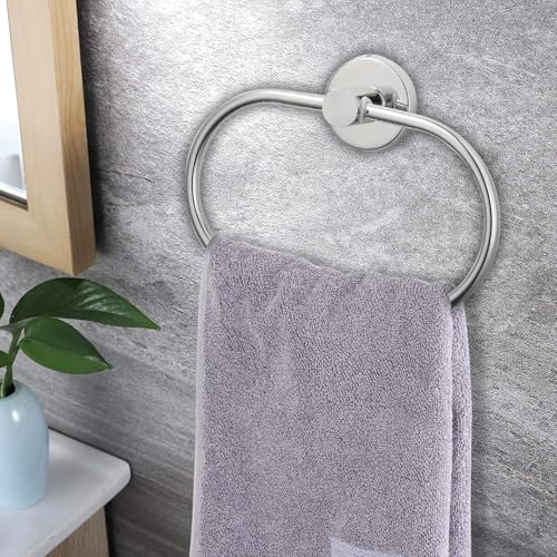Image of Boniry Stainless Steel Towel Holder & Napkin Holder, Bathroom Accessories - Durable Wall Mounted Towel Hanger for Bathroom, Modern Design Towel Rack for Home (Pack of 1, Rectangular)