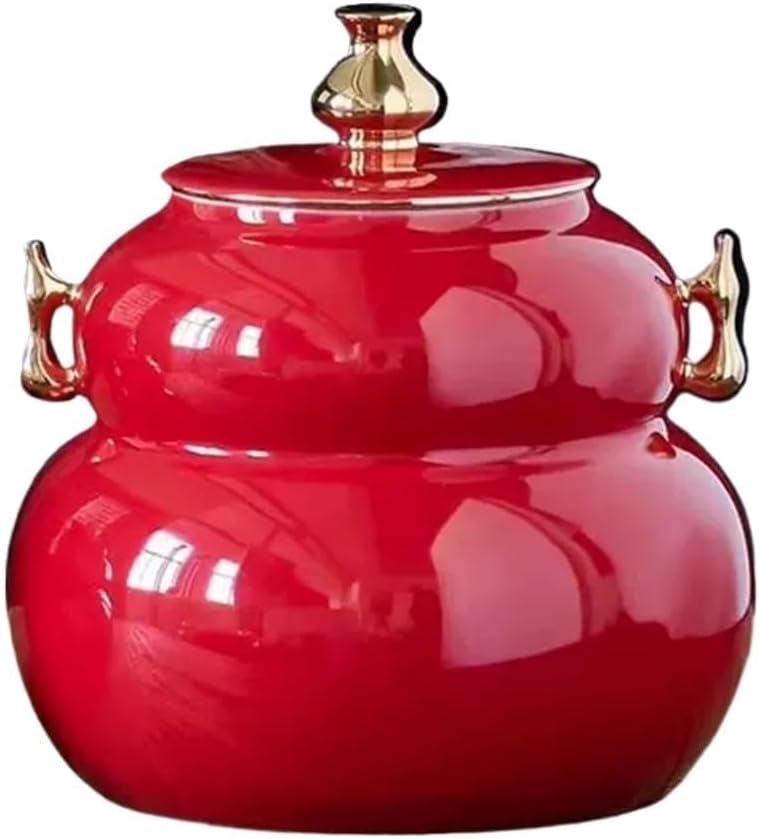 china tea tin， Gourd Canister Ceramic Tea,Bulk Sealing Jar,Candy Containers Storage