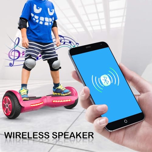 LIEAGLE Hoverboard, 6.5" Self Balancing Scooter Hover Board with Wheels LED Lights for Kids Adults, Pink