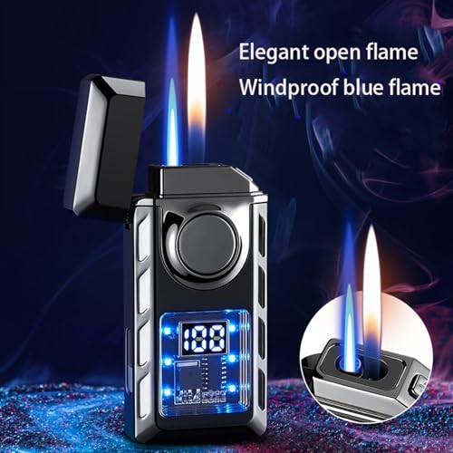 Encendedor portátil de metal con llama dual miniatura 2
