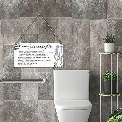 Granddaughter Gifts From Grandma Wood Sign Wall Hanging Decor Rustic Inspirational My Love For You Watercolor Flower Wooden Wall Art Décor Decorative Plaque For Granddaughter Kids Teens Girls Room #TOP6