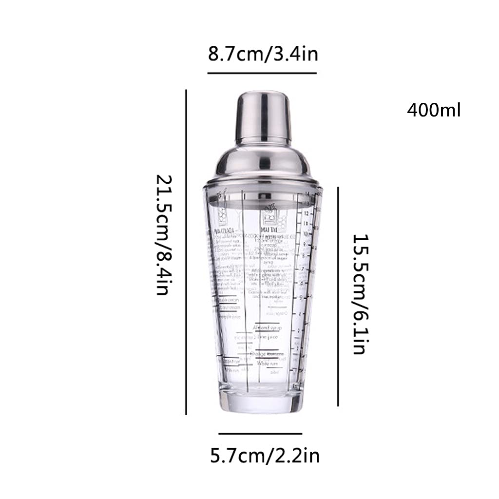 Juego de Coctelera Coctelera de cóctel,coctelera de cristal,accesorios de barras para el conjunto de barra de la barra,conjunto de mezcladores de bebidas,conjunto de coctelera. Agitador de Cócteles