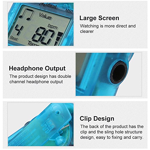 Mini métronome M50 LCD numérique Beat Tempo pour piano, violon, guitare, trap batterie (Bleu) - Les Beatles, Paul McCartney, John Lennon, RIngo Starr, George Harrison Mini métronome M50 LCD numérique Beat Tempo pour piano, violon, guitare, trap batterie (Bleu) – Image 6
