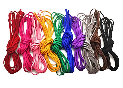 Sovenny 10 Pieces 2.6Mm X 5M Flat Leather Cord Suede Thread String Rope For Bracelet Necklace Diy Handmade Jewelry Beading Crafts #TOP13