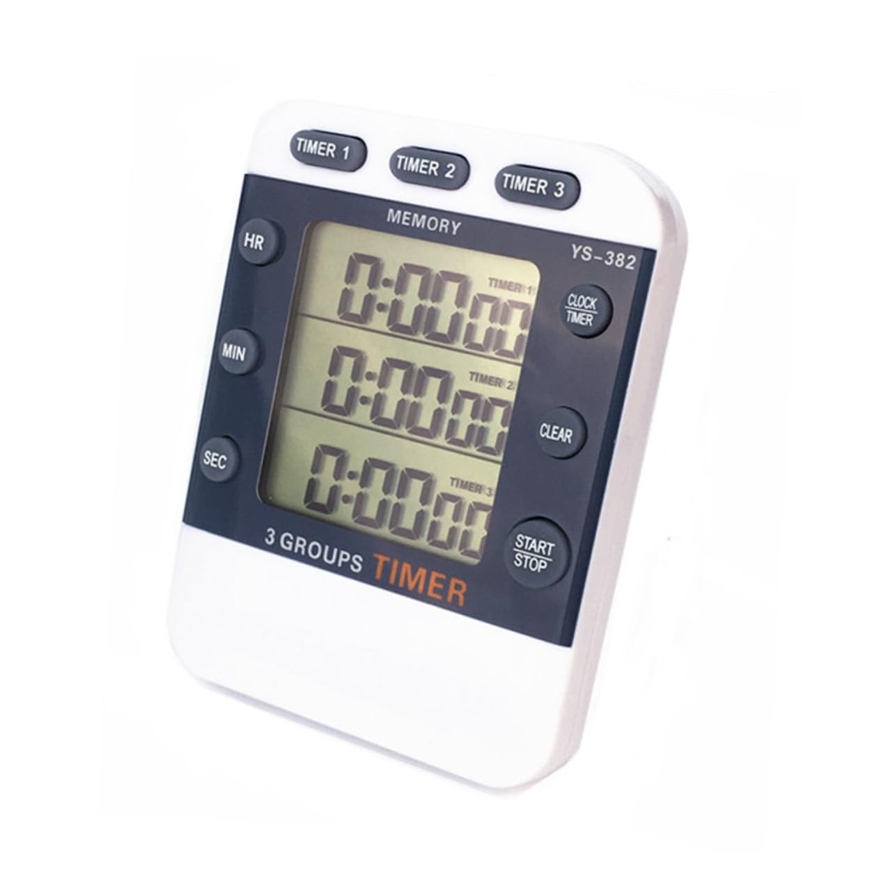 Chronomètre sportif LCD à 3 lignes avec minuterie numérique sans pile