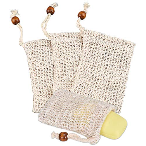 Orolotay 4 Bolsas de Jabón, Bolsas de Jabón Ramio, Bolsas de Jabón Orgánico, Bolsa de Jabón, para Hacer Espuma y Secar el Jabón