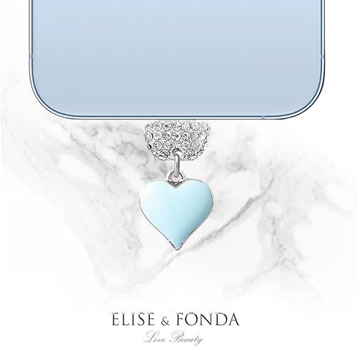 Miniatura 4 de ELISE & FONDA CP605 Puerto de carga USB Crystal Anti Dust Plug Little Love Heart Phone Charm para iPhone 131211XS MAXXRX8 Plus76S8SE iPad iPod
