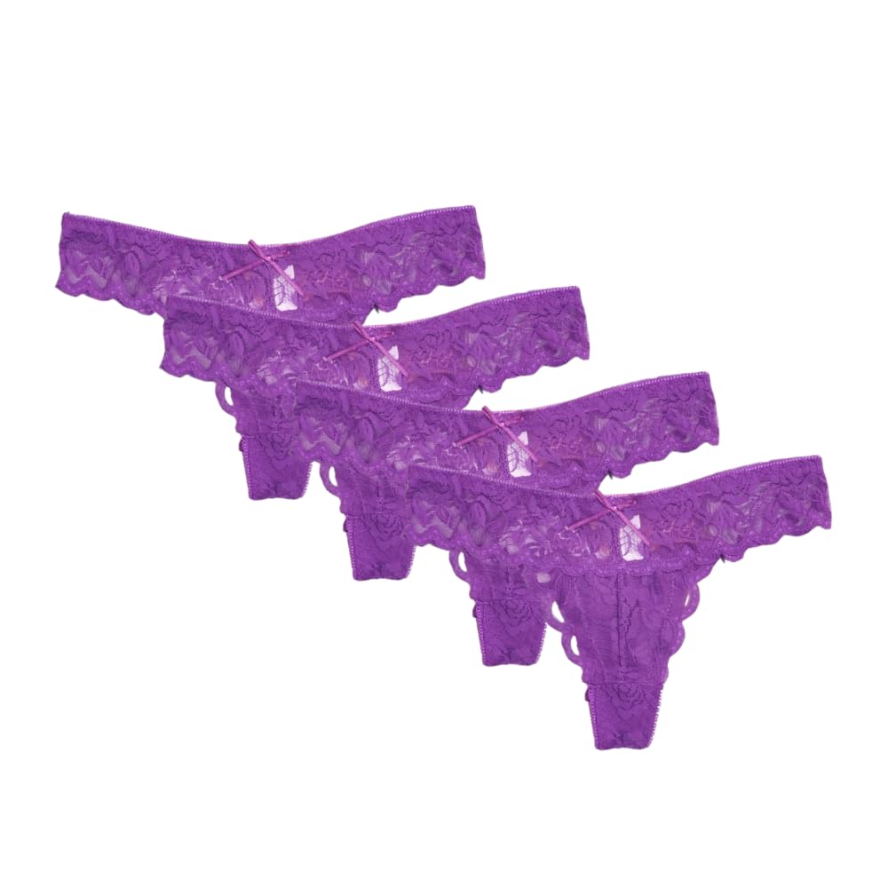 Women’s Lace Low-Rise Transparent Thong Panty | Soft Stretchy Floral Lace | Comfort Fit Underwear for Women & Girl-picture-29