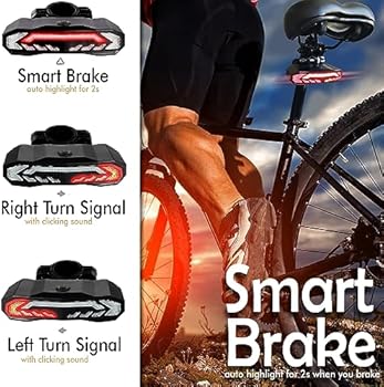 2 stuks fietsknipperlichten met alarm, afstandsbediening met USB-oplader, gedeeld/geïntegreerd fietsachterlicht, 5 waterdichte stroboscooplichtmodi voor en achter van de fiets (rood en geel