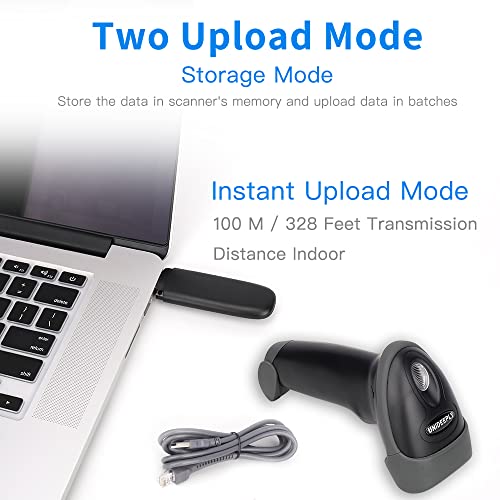 328 Feet Distance 1D Ccd Wireless Bar Code Scanner For For Pc Computers, Unideeply 2 In 1 (433Mhz Wireless & Usb Wired) Automatic Barcode Reader Handheld Usb Receiver For Store Supermarket, Warehouse #TOP5
