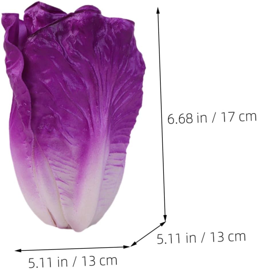 2pcs PU Artificial Lettuce Faux Vegetable Realistic Lifelike Simulation Models for Preschool Education Teaching Props Kitchen Decor