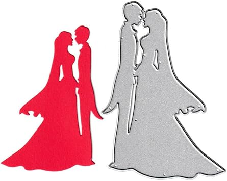 Wedding Bride Groom Ceremonial Dress Cutting Dies, Lover Die Cuts Metal Embossing Stencils Template Mould for Card Scrapbooking and DIY Craft Album Paper Card Decor
