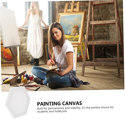 Lienzos hexagonales de algodón Artibetter pack de 3 paneles blancos para pintura 4
