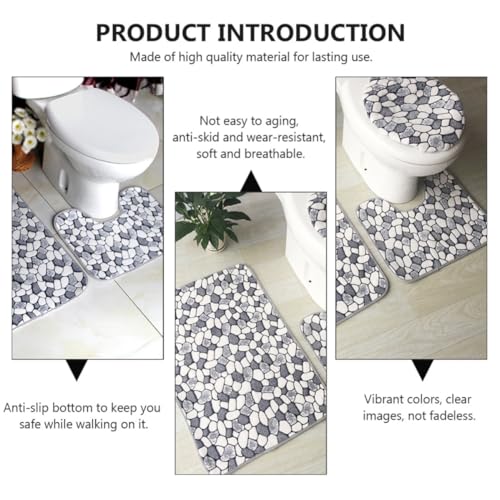 Alfombrillas de baño de alta absorción juego de vellón de coral con base segura 7