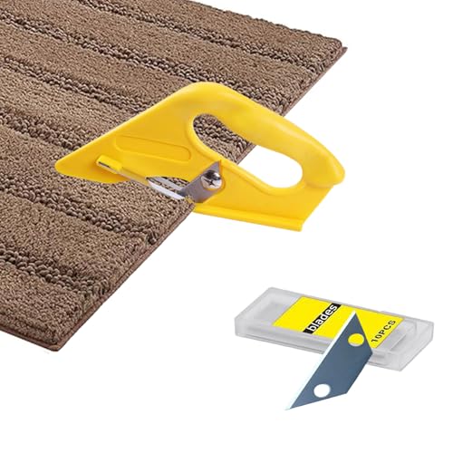 Professional Carpet Cutter Tool, Carpet Cutter with Spare Heavy Duty Slotted Blades for Carpet,...