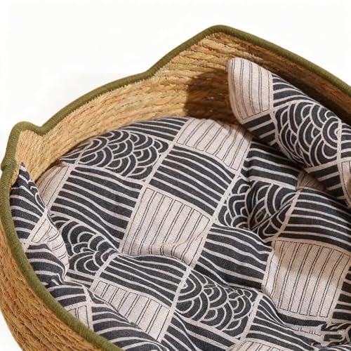 Cama de gato de cuerda de algodón trenzado lavable de 35x35 cm para sofá 8
