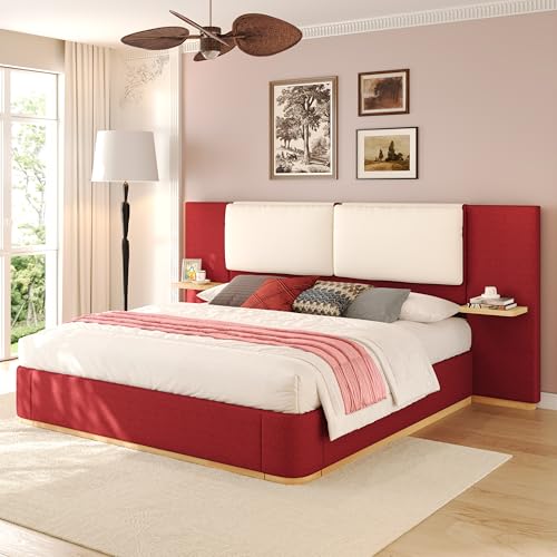 Queen Size Platform Bed Frame with Panel, Modern Upholstered Bed