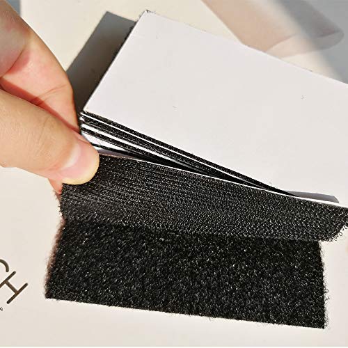 2 X 4 Inch Hook Loop Strips With Adhesive Square Hook And Loop Tape Heavy Duty Strips Sticky Back Fastener 12 Sets For Holds Picture Frame And Tools (Black, 2X4 Inch) #TOP4