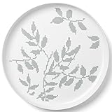 Design: Gry Fager Menu 4595050 Teller, L, Grey Leaves, Höhe 3 cm, Durchmesser 34 cm