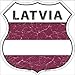 Latvia Flag Highway Shield Metal Sign HS-308