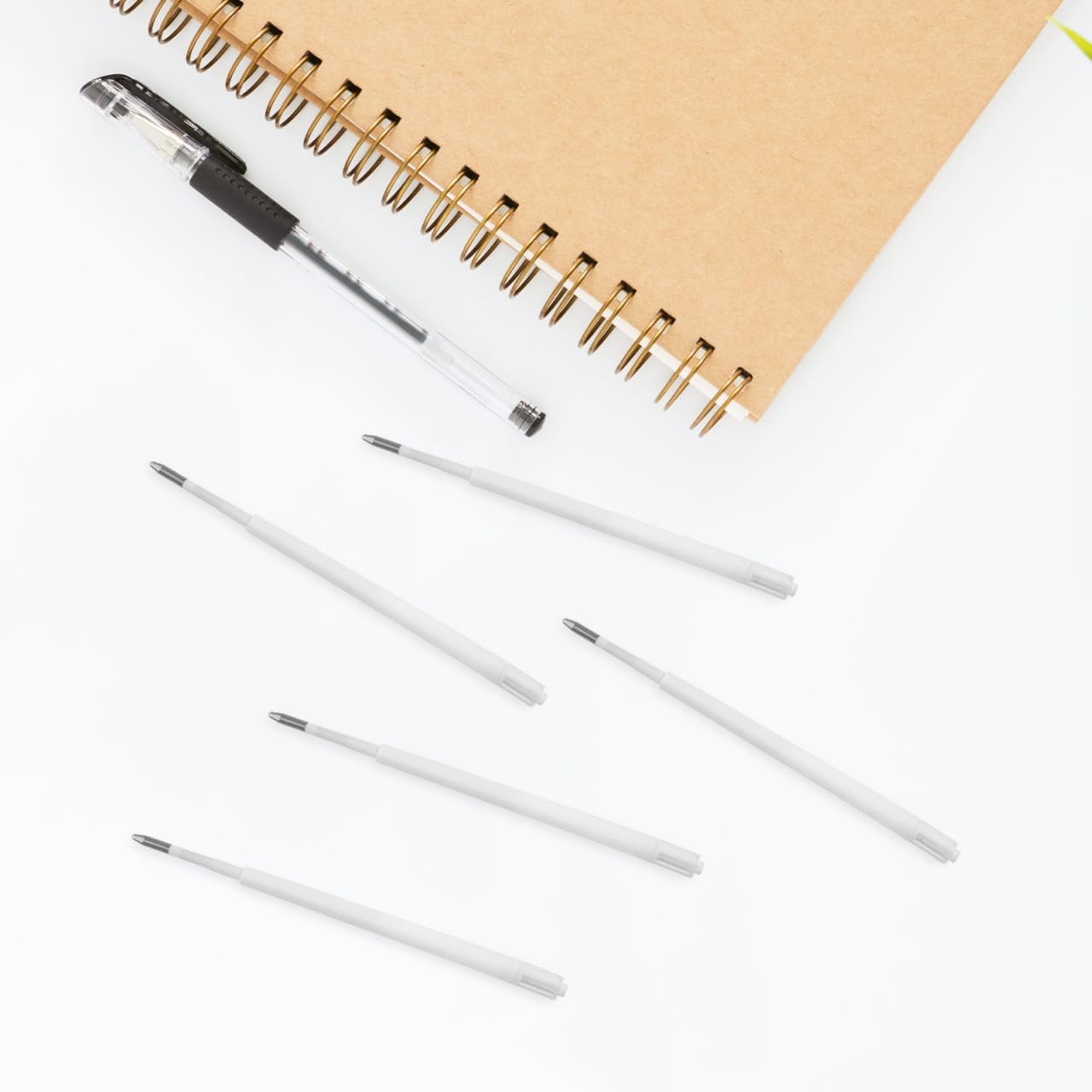 NUOBESTY 100Pcs Black Ballpoint Pen Refills Click Style Replacement Ink Refills for Smooth Writing Office School Supplies Universal Compatibility